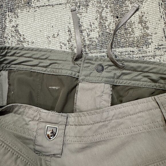 Kuhl Outdoor Hiking Pants Womens 2 Regular Beige Cargo Pockets Drawstring 28x32 - Picture 11 of 13